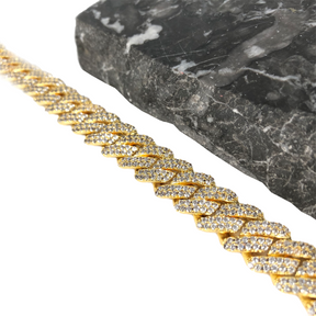 12MM PRONG CUBAN LINK BRACELET [WHITE | YELLOW] GOLD - ICED DRIP JEWELRY 