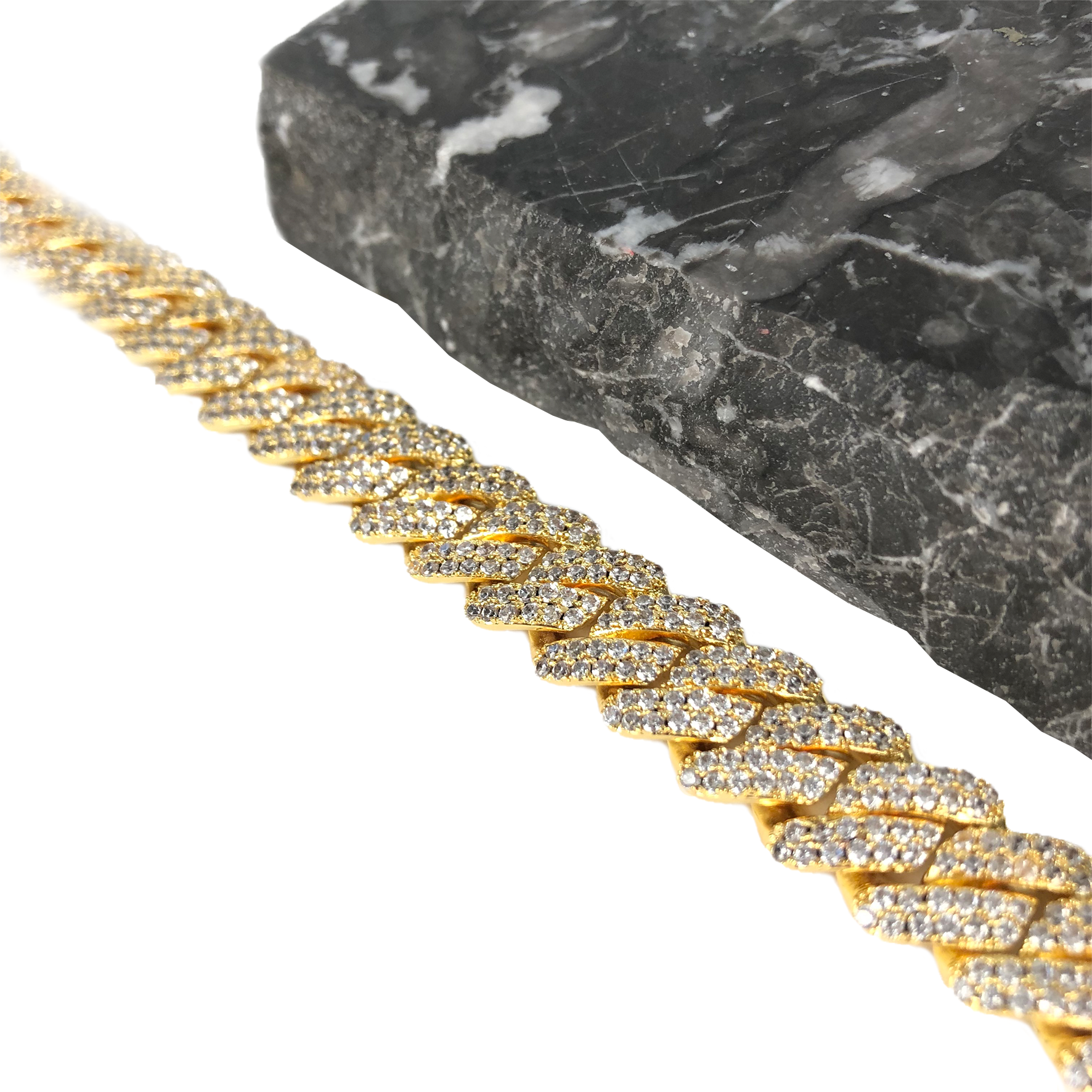 12MM PRONG CUBAN LINK CHAIN [WHITE | YELLOW] GOLD - ICED DRIP JEWELRY 