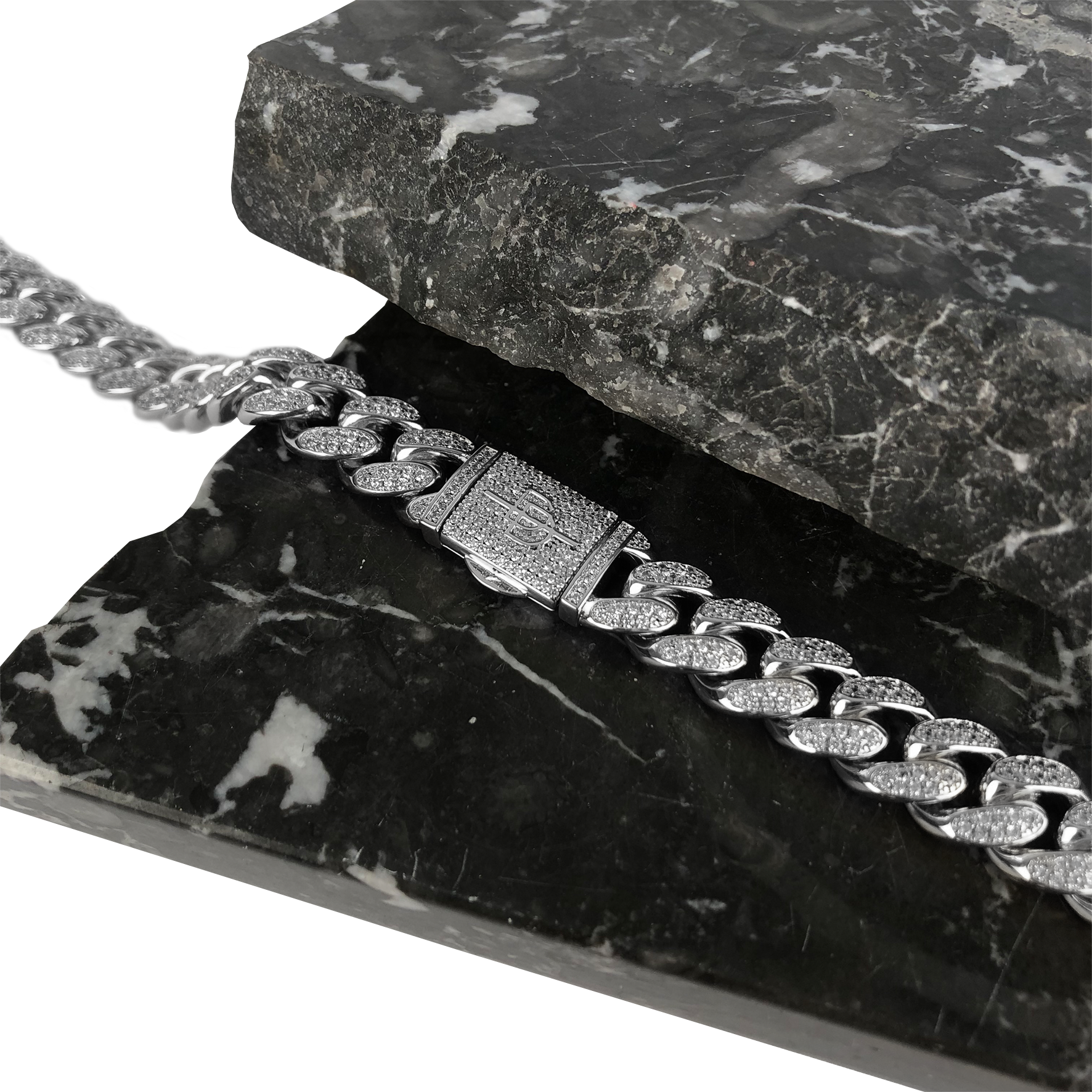 Iced out shop white gold