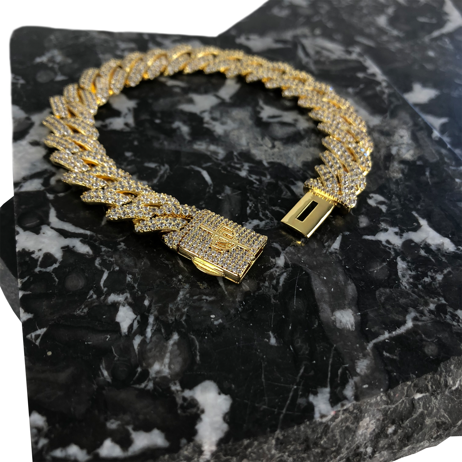 12MM PRONG CUBAN LINK BRACELET [WHITE | YELLOW] GOLD - ICED DRIP JEWELRY 