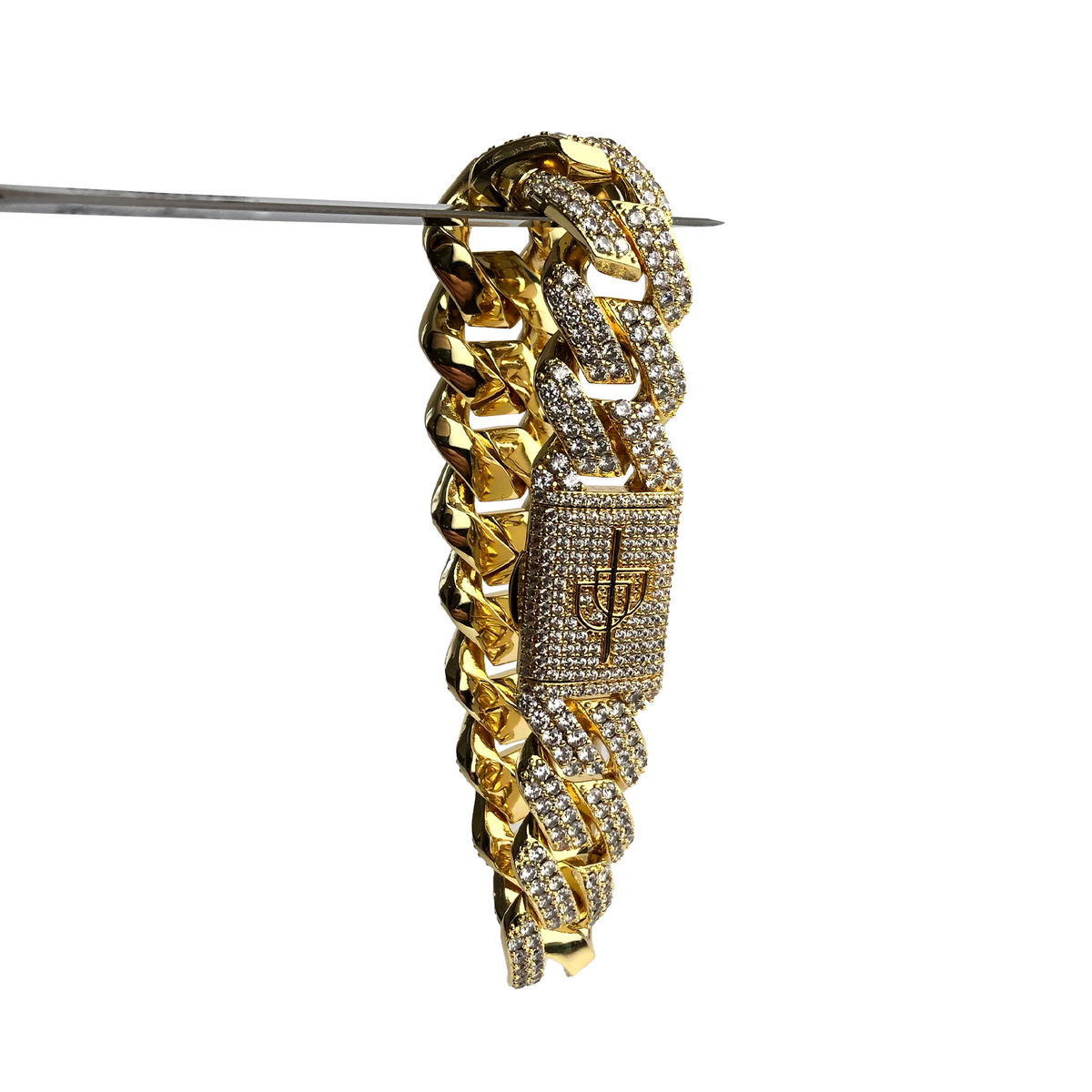 20MM PRONG CUBAN LINK BRACELET [WHITE | YELLOW] GOLD - ICED DRIP JEWELRY 