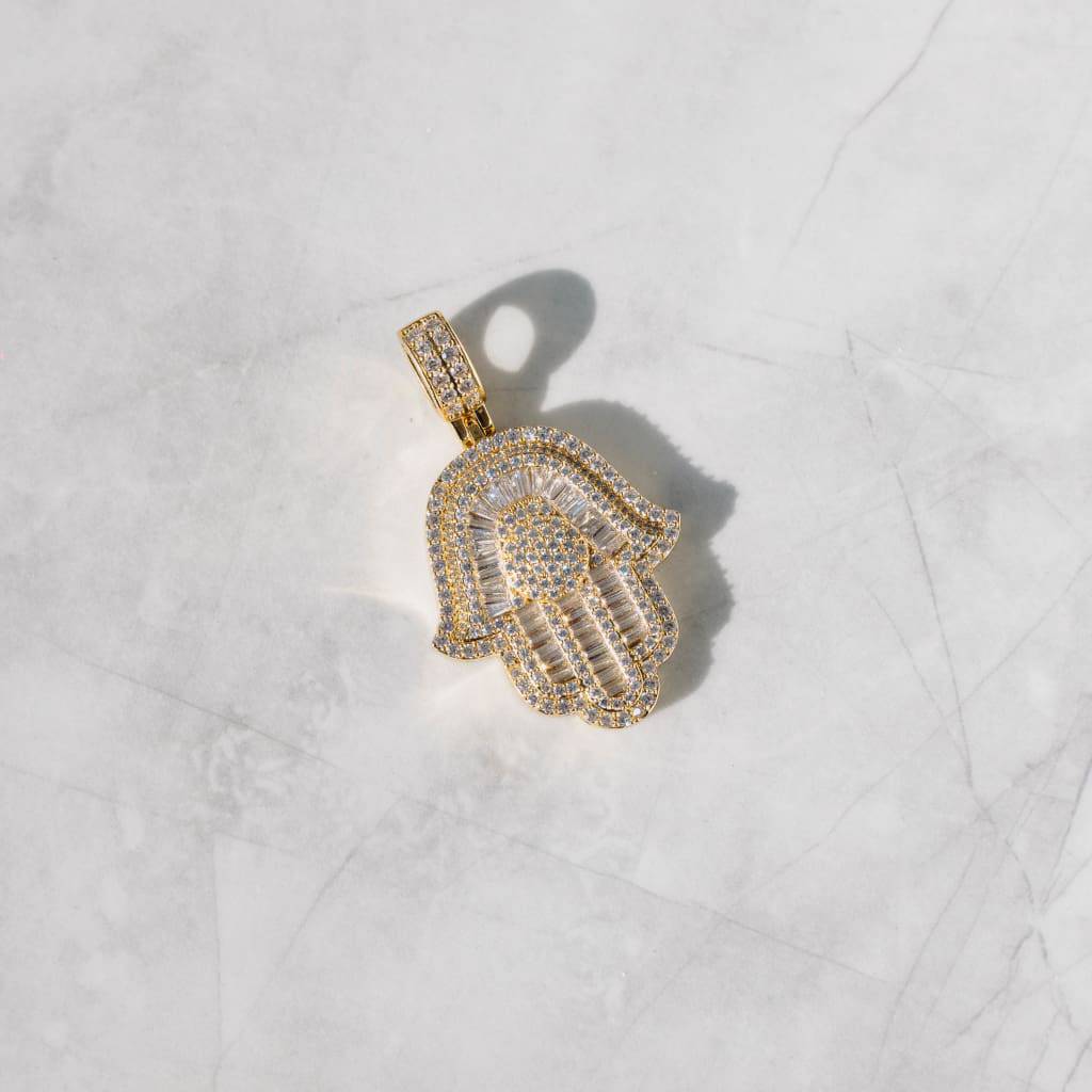 ICED DRIP NEW HAMSA [WHITE | YELLOW] GOLD - ICED DRIP JEWELRY 