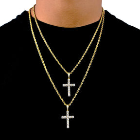 ICED DRIP CROSS [WHITE | YELLOW] GOLD - ICED DRIP JEWELRY 
