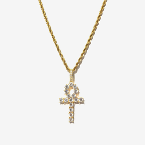 ICED DRIP ANKH [WHITE | YELLOW | ROSE'] GOLD - ICED DRIP JEWELRY 