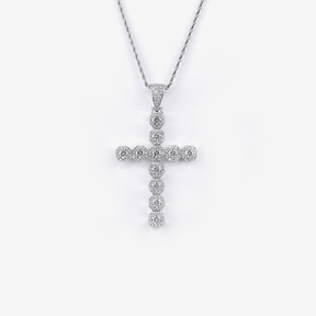 ICED DRIP BIG CLUSTER CROSS [WHITE] GOLD - ICED DRIP JEWELRY 