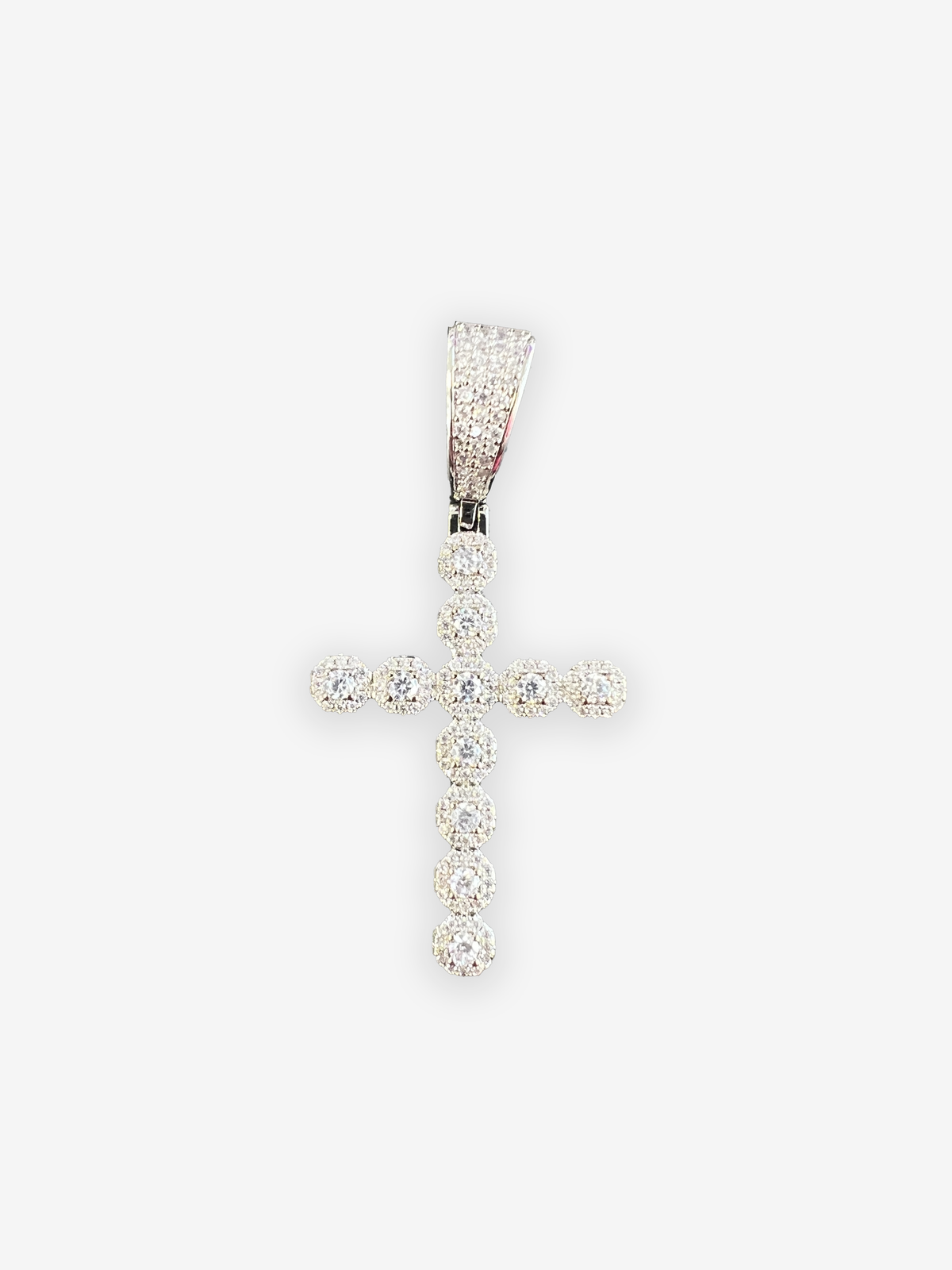 ICED DRIP BIG FLEX CROSS [WHITE] GOLD - ICED DRIP JEWELRY 