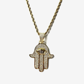 ICED DRIP HAMSA [WHITE | YELLOW] GOLD - ICED DRIP JEWELRY 