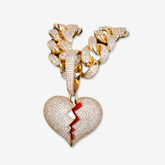 ICED DRIP NEW BROKEN HEART 20MM [WHITE | YELLOW] GOLD (Ohne Kette) - ICED DRIP JEWELRY 