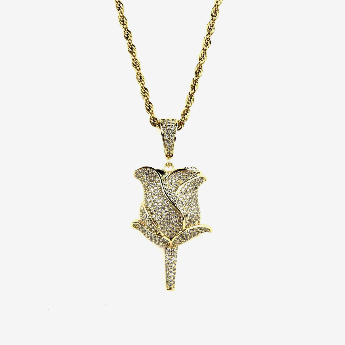 ICED DRIP ROSE [WHITE | YELLOW] GOLD - ICED DRIP JEWELRY 