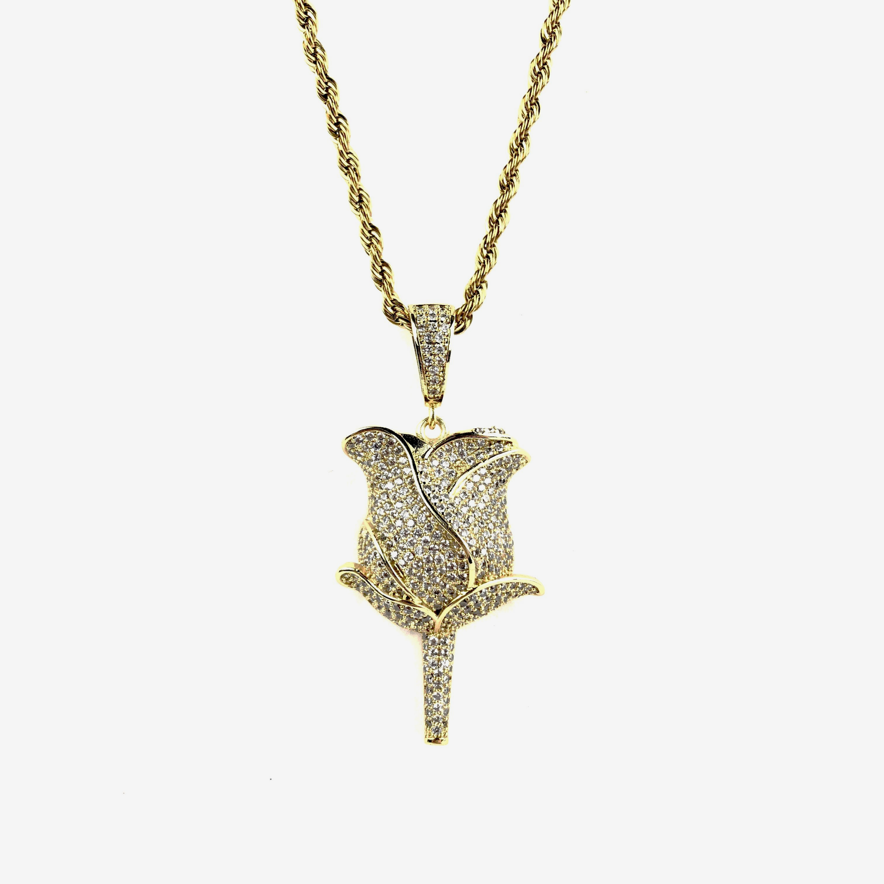 ICED DRIP ROSE [WHITE | YELLOW] GOLD - ICED DRIP JEWELRY 