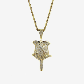 ICED DRIP ROSE [WHITE | YELLOW] GOLD - ICED DRIP JEWELRY 