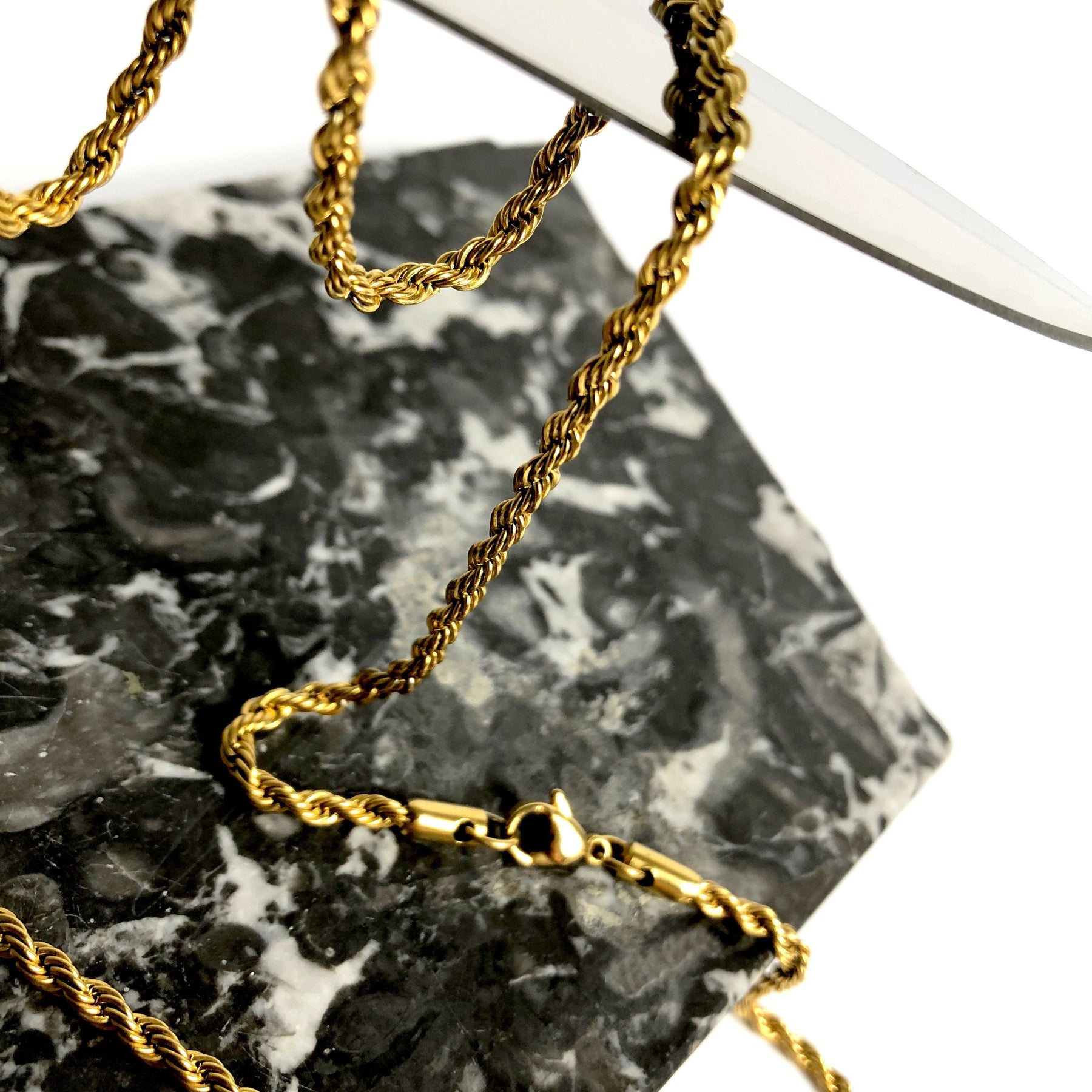 3MM ROPE CHAIN [WHITE | YELLOW] GOLD - ICED DRIP JEWELRY 