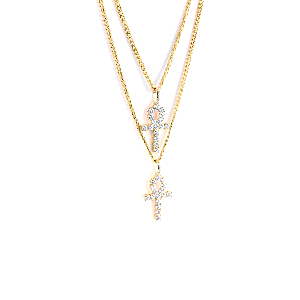 ICED DRIP ANKH [WHITE | YELLOW | ROSE'] GOLD - ICED DRIP JEWELRY 