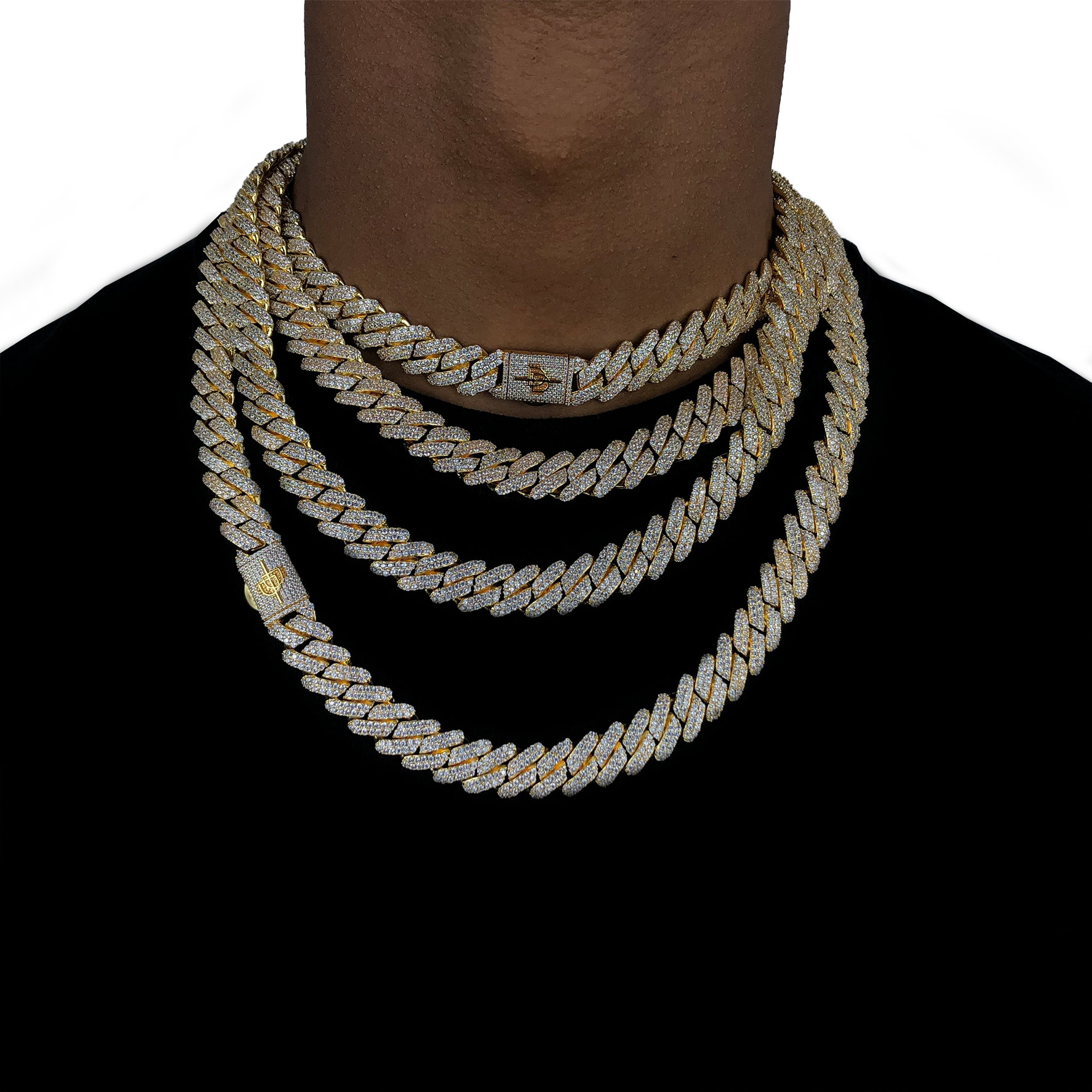 12MM PRONG CUBAN LINK CHAIN [WHITE | YELLOW] GOLD - ICED DRIP JEWELRY 