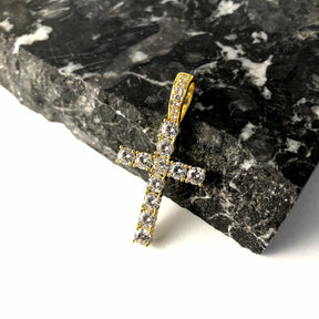 ICED DRIP CROSS [WHITE | YELLOW] GOLD - ICED DRIP JEWELRY 